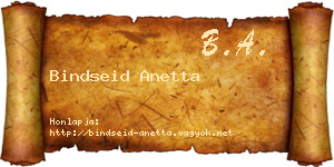 Bindseid Anetta névjegykártya